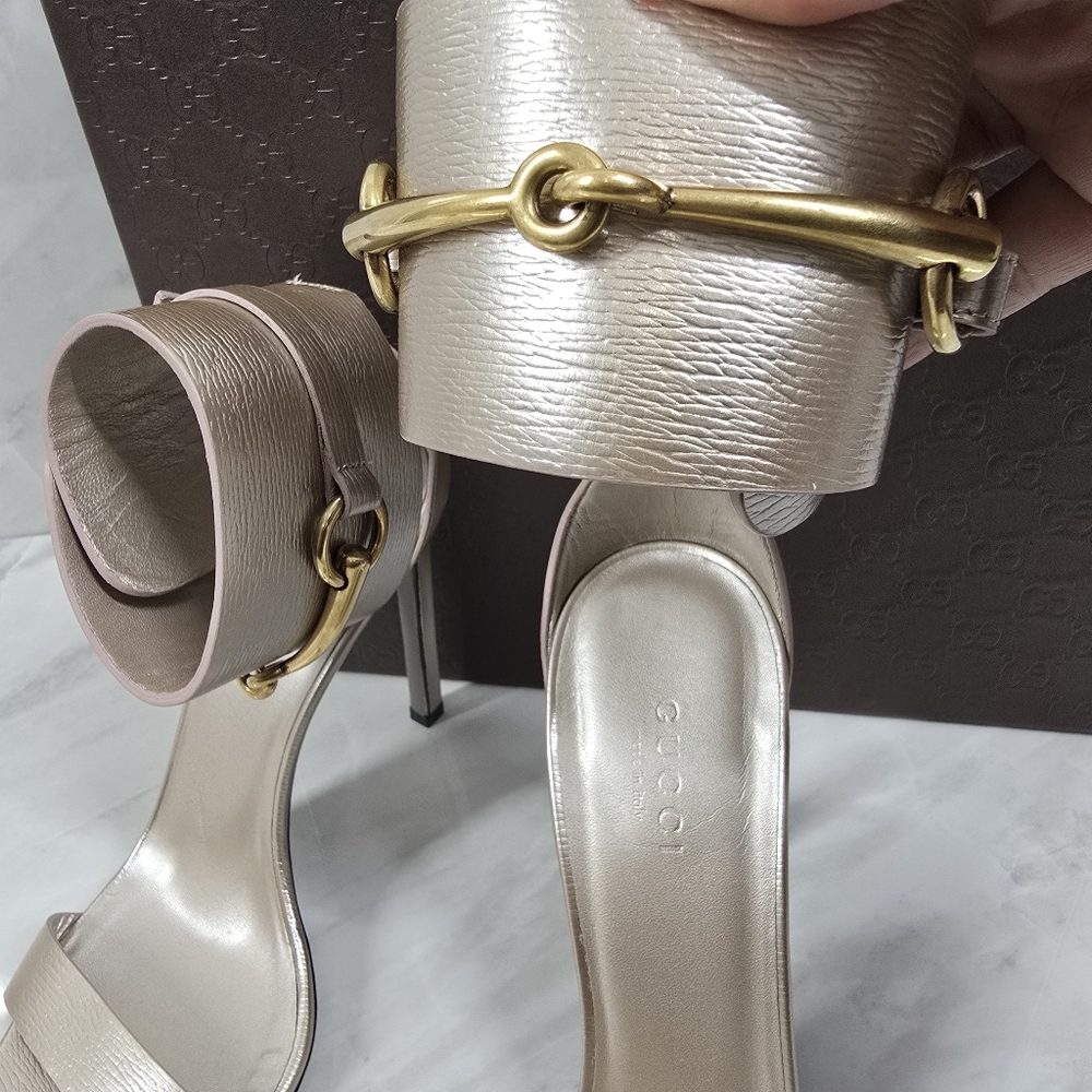 Gucci Horsebit Ankle Strap Heels - Picture 3 of 12